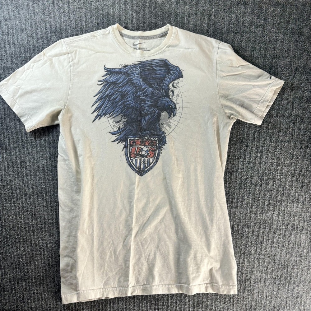 Nike Shirt Mens Medium White USA Soccer‎ Eagle Graphic Tee Patriotic Top